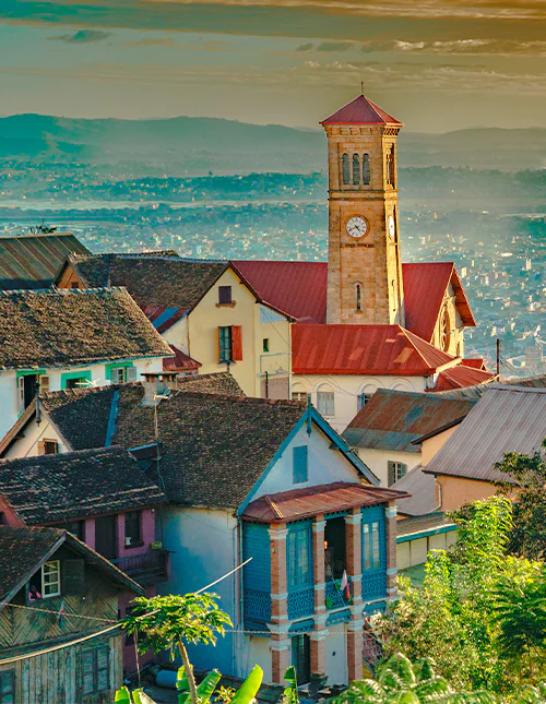 Uitzicht over de stad Antananarivo op Madagaskar