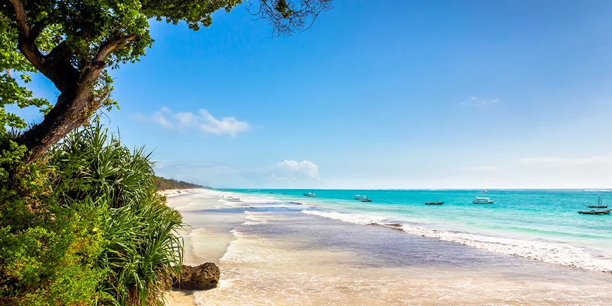 Het prachtige Diani Beach aan de Keniaanse kust